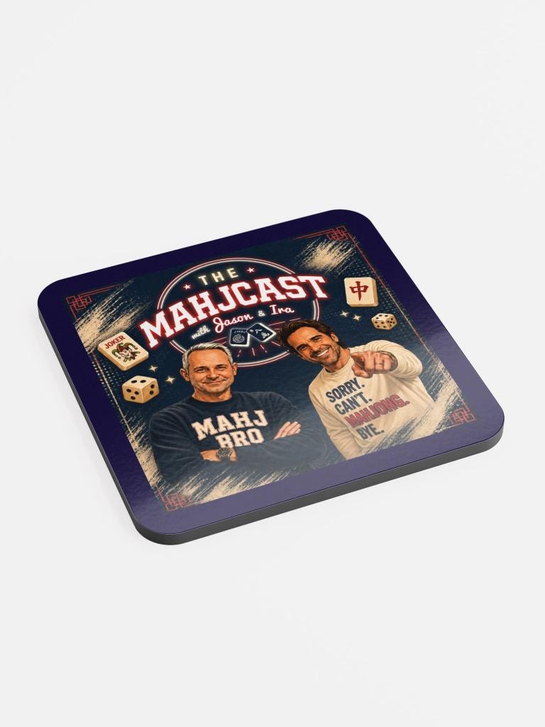 The Mahjcast Glossy Corked Coaster